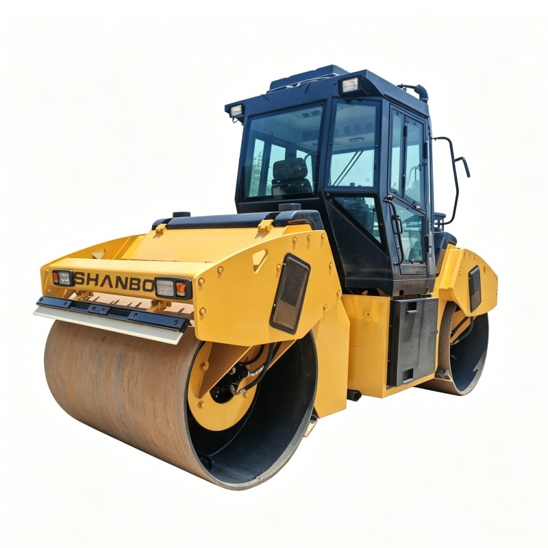 8Ton Heavy-duty Twin Drum Roller 75kW High-performance Engine Unit Roller for Foundation Soil Compacting Works